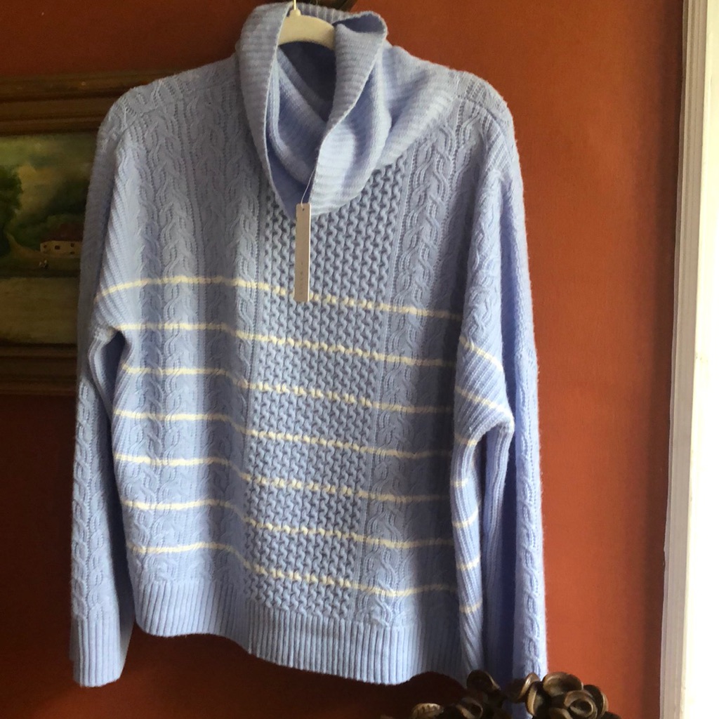 Nwt Wisteria Stripe Mixed Knit Stripe Sweater